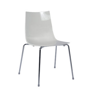 CHAISE FLASHY BLANC LAQUE