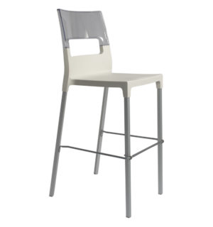 TABOURET SCOOP BLANC