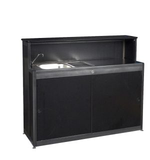 BLACK BAR WITH  STORAGE + SINK - 120x50