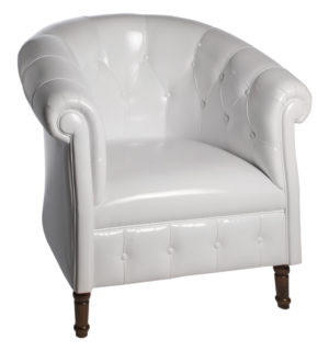 WHITE CHESTER ARMCHAIR