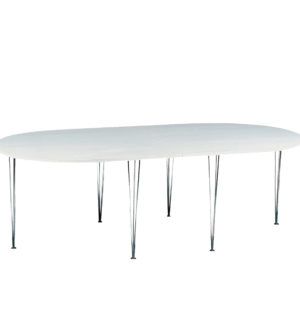 TABLE CONFERENCE BLANC OVALE X2 - PIEDS FIL