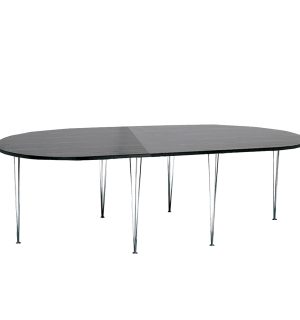 TABLE CONFERENCE NOIR OVALE X2 - PIEDS FIL