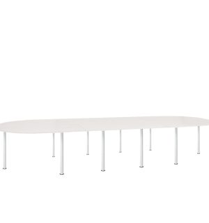 TABLE CONFERENCE BLANC OVALE X3 - PIEDS TUBE