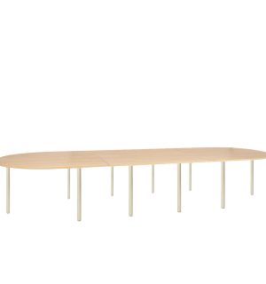 TABLE CONFERENCE BOIS OVALE X3 -  PIEDS TUBE