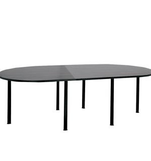 TABLE CONFERENCE NOIR OVALE X2  - PIEDS TUBE