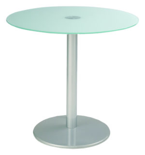 TABLE FEROE GRIS/VERRE BLANC - Ø 60