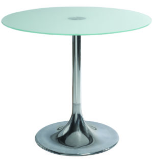 TABLE FLASHY VERRE BLANC OPAQUE - Ø 80