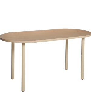 TABLE FORUM OVALE PIEDS TUBE BOIS