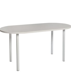 TABLE FORUM OVALE PIEDS TUBE  BLANC