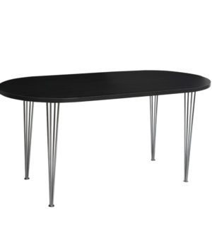 TABLE FORUM OVALE PIEDS FIL NOIR