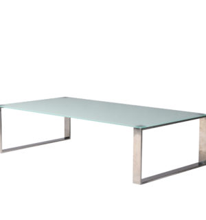 TABLE BASSE GLASS VERRE BLANC OPAQUE