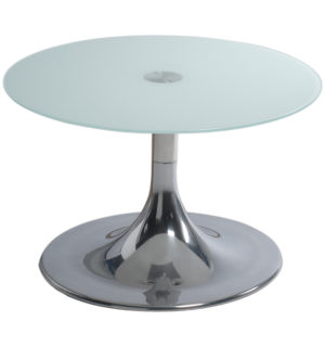 TABLE BASSE FLASHY VERRE BANC OPAQUE – Ø 80