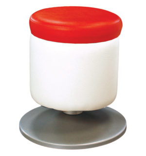 POUF ALLOHA BLANC/ROUGE