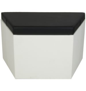 POUF BRAZIL TRAPEZE BLANC/NOIR