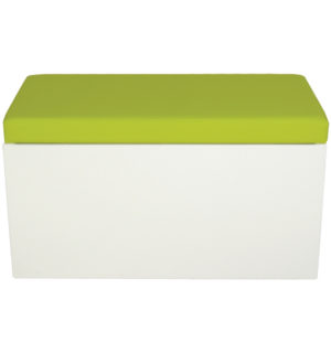 POUF BRAZIL RECTANGLE BLANC/VERT