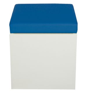 POUF BRAZIL CARRE BLANC/BLEU