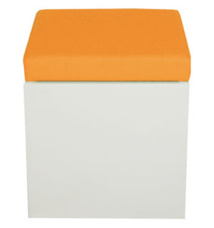 POUF BRAZIL CARRE BLANC/ORANGE