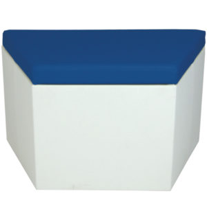 POUF BRAZIL TRAPEZE BLANC/BLEU