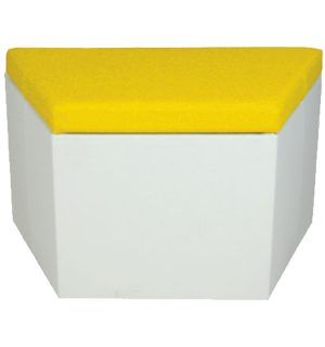 POUF BRAZIL TRAPEZE BLANC/JAUNE