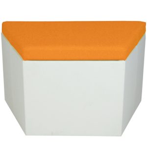 POUF BRAZIL TRAPEZE BLANC/ORANGE