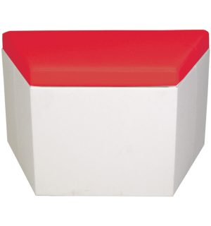 POUF BRAZIL TRAPEZE BLANC/ROUGE