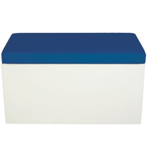 POUF BRAZIL RECTANGLE BLANC/BLEU