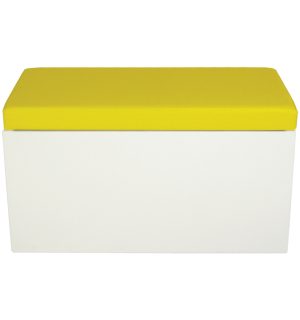 POUF BRAZIL RECTANGLE BLANC/JAUNE