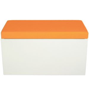 POUF BRAZIL RECTANGLE BLANC/ORANGE