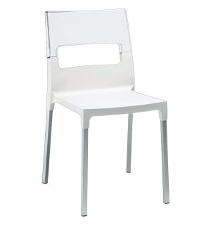 CHAISE SCOOP BLANC