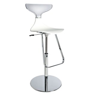 WHITE/TRANSPARENT SILHOUETTE STOOL