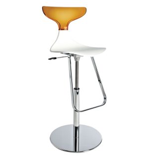 WHITE/ORANGE SILHOUETTE STOOL