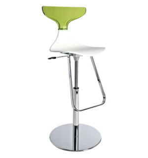 TABOURET SILHOUETTE BLANC/VERT