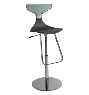 TABOURET SILHOUETTE NOIR/FUME