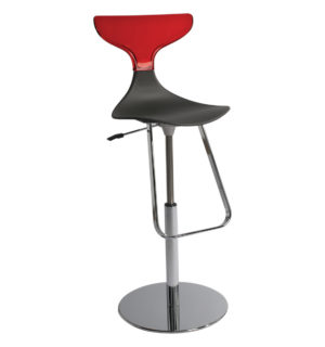 TABOURET SILHOUETTE NOIR/ROUGE