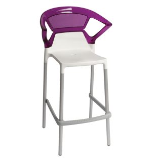 TABOURET CAPRICE BLANC/VIOLET