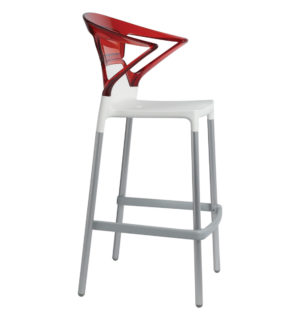 TABOURET CAPRICE BLANC/ROUGE