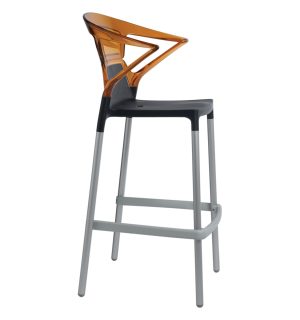 TABOURET CAPRICE NOIR/ORANGE
