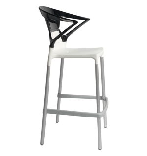 TABOURET CAPRICE BLANC/NOIR