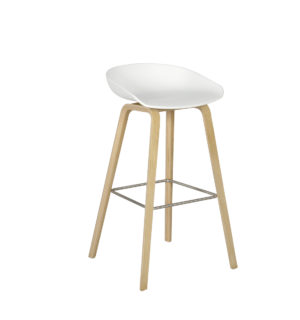 TABOURET SOHO BLANC/BOIS