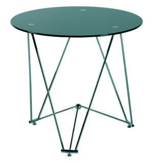 BLACK GLASS OPAQUE ZIGZAG TABLE