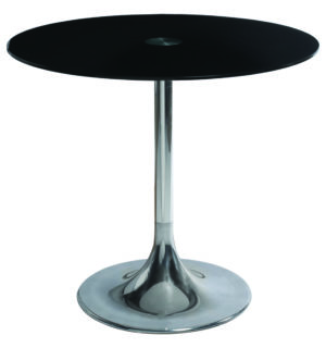 TABLE FLASHY VERRE NOIR OPAQUE - Ø 80