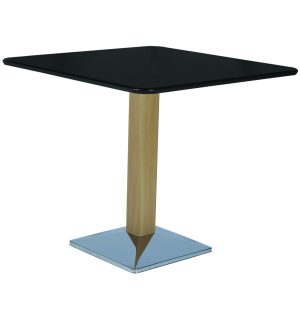 WOOD/BLACK SPOT TABLE