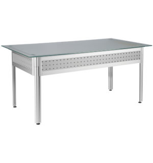 GREY/GLASS DECO DESK - 120x80