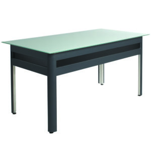 BLACK/WHITE GLASS OPAQUE  CITY DESK - 120x80