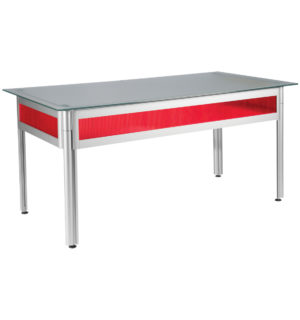 RED/GLASS OPAQUEFLASHY DESK - 120x80