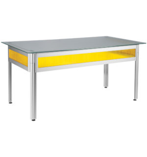 YELLOW/GLASS OPAQUE FLASHY DESK -120x80