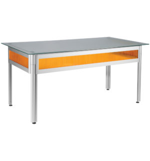 ORANGE/GLASS OPAQUE FLASHY DESK - 120x80