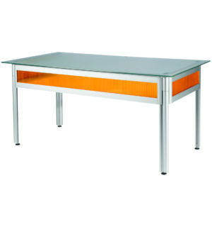 ORANGE/GLASS OPAQUE FLASHY DESK - 150x80