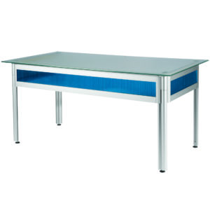 BLUE/GLASS OPAQUE FLASHY DESK - 150x80