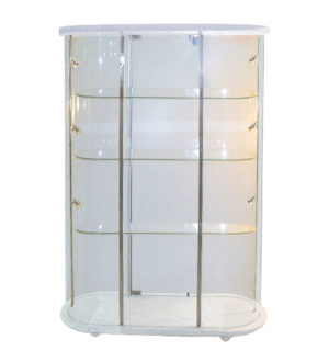 WHITE HIGH OVAL SHOWCASE